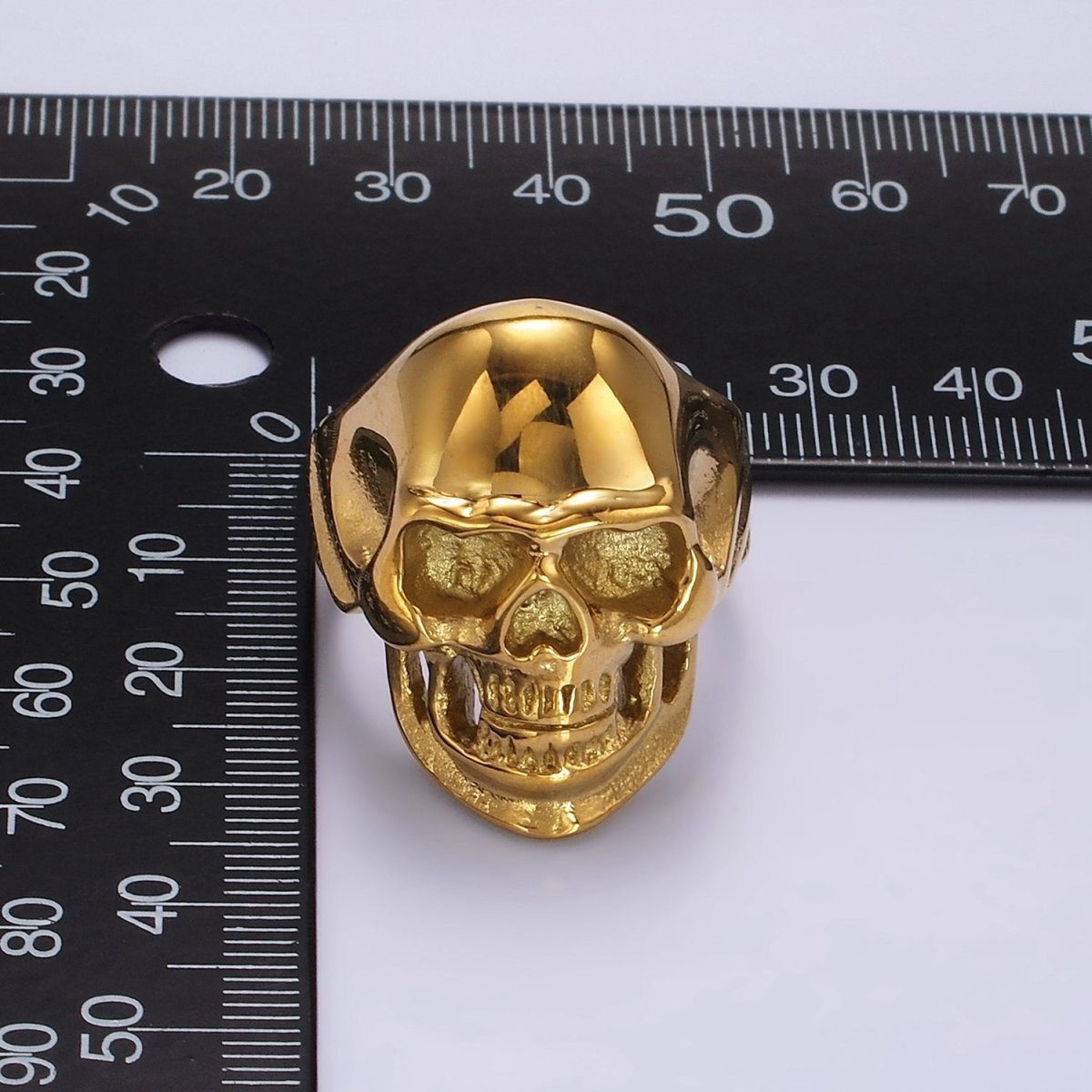 Stainless Steel Human Skeleton Skull Ring in Silver & Gold | O-712 ~ O-715 - DLUXCA