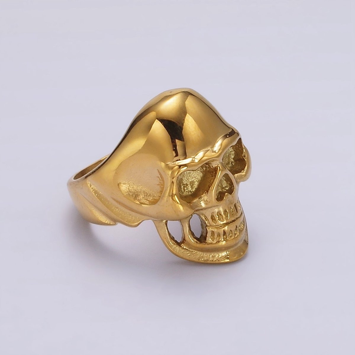 Stainless Steel Human Skeleton Skull Ring in Silver & Gold | O-712 ~ O-715 - DLUXCA