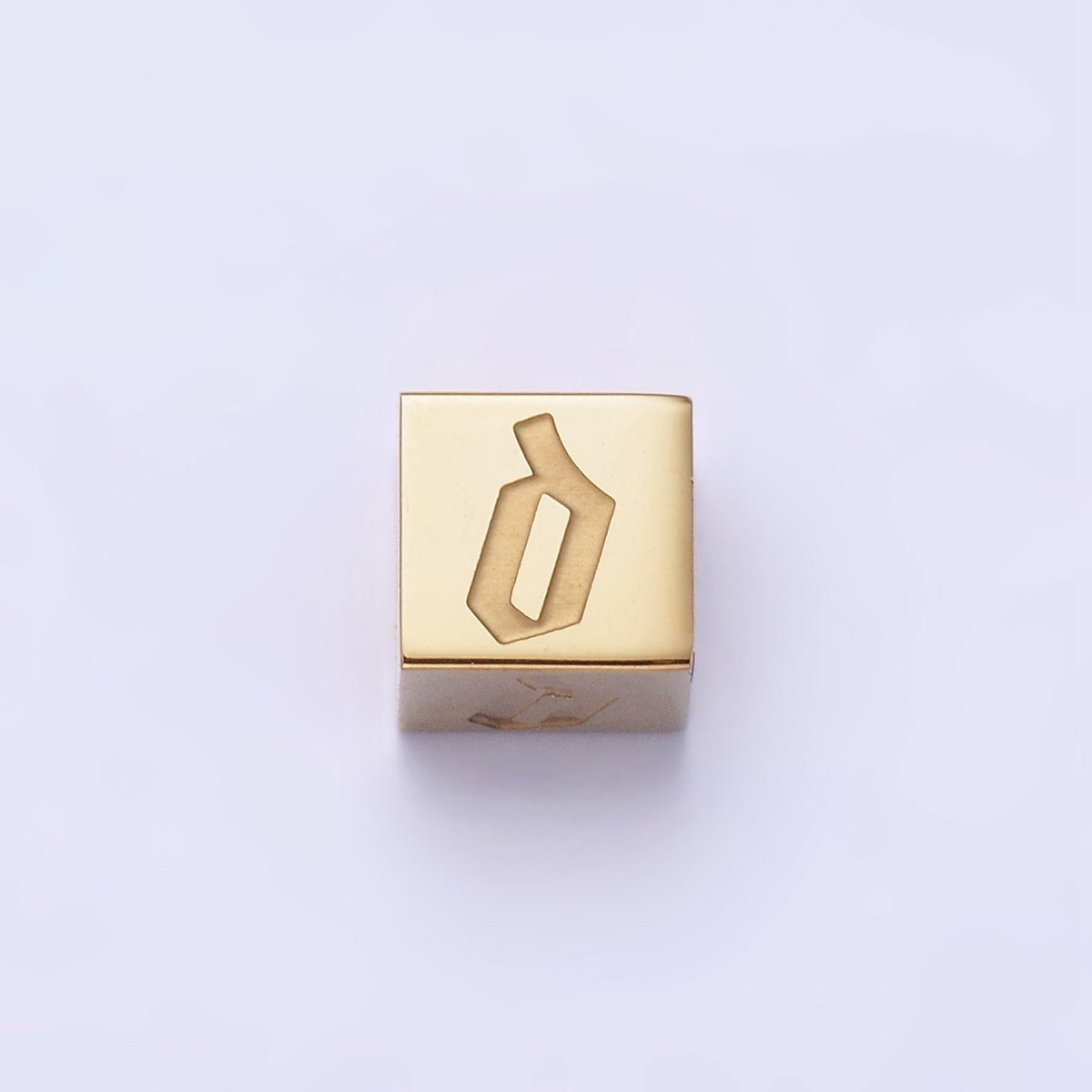 Stainless Steel Initial Letter A-Z Old English Gothic Alphabet Font 5mm Gold Bead | A937 - A962 - DLUXCA