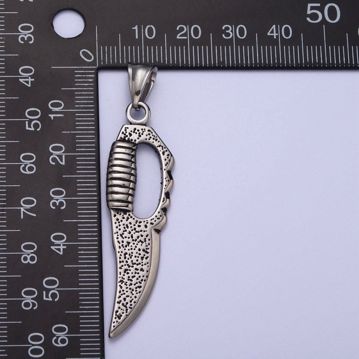 Stainless Steel Knife Dagger Self-Defense Weapon Statement Pendant J-415 - DLUXCA