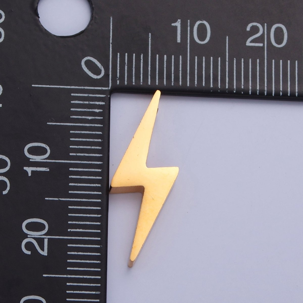 Stainless Steel Lightning Bolt Bead, Minimalist 23mmx8.3mm