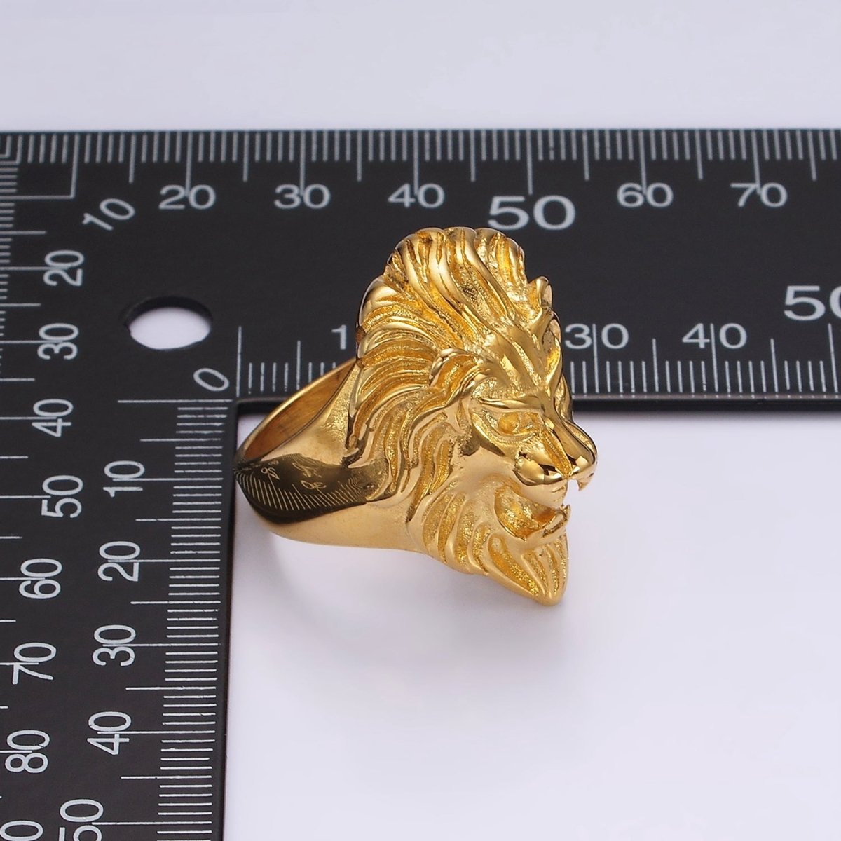 Stainless Steel Lion Head King Animal Ring in Gold & Silver | O1222 - O1227 - DLUXCA