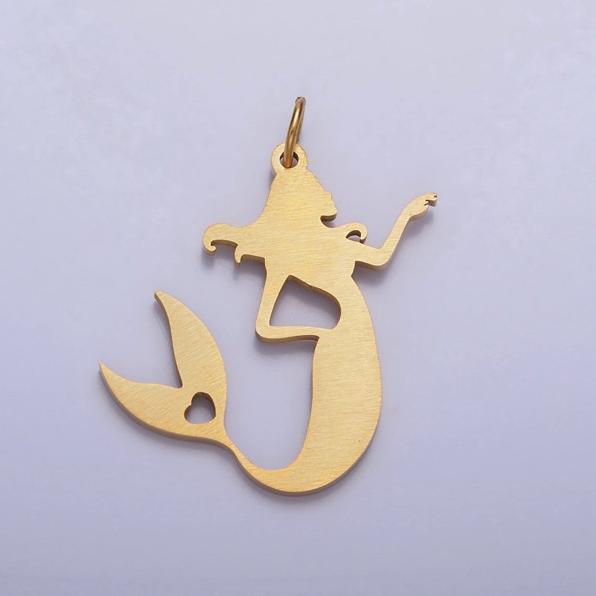 Stainless Steel Little Sea Mermaid Silhouette Charm in Gold & Silver | P884 - DLUXCA