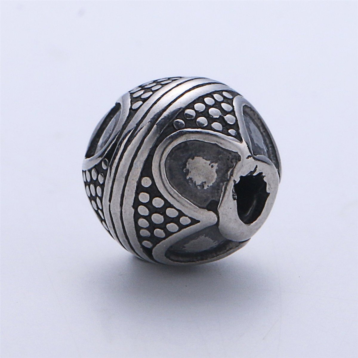 Stainless Steel Lotus Ball Charm Spacer Bead, for DIY Jewelry Making European Charms Beaded Bracelet, Bead Size 11x10mm B-431 - DLUXCA