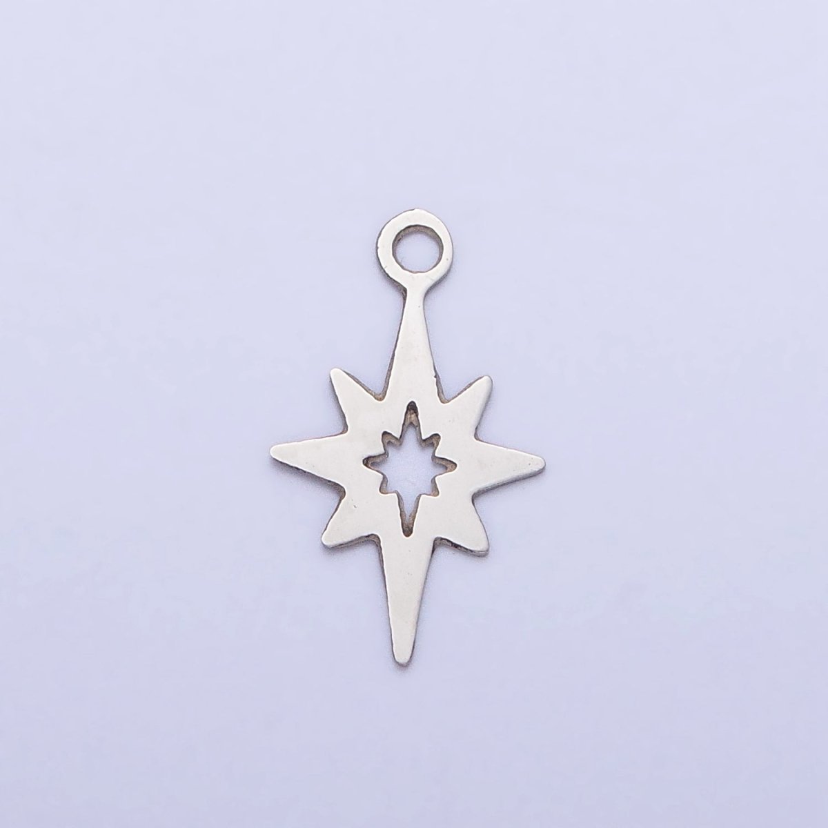 Stainless Steel Mini Open North Star Celestial Add-On Charm in Gold & Silver | P-902 - DLUXCA
