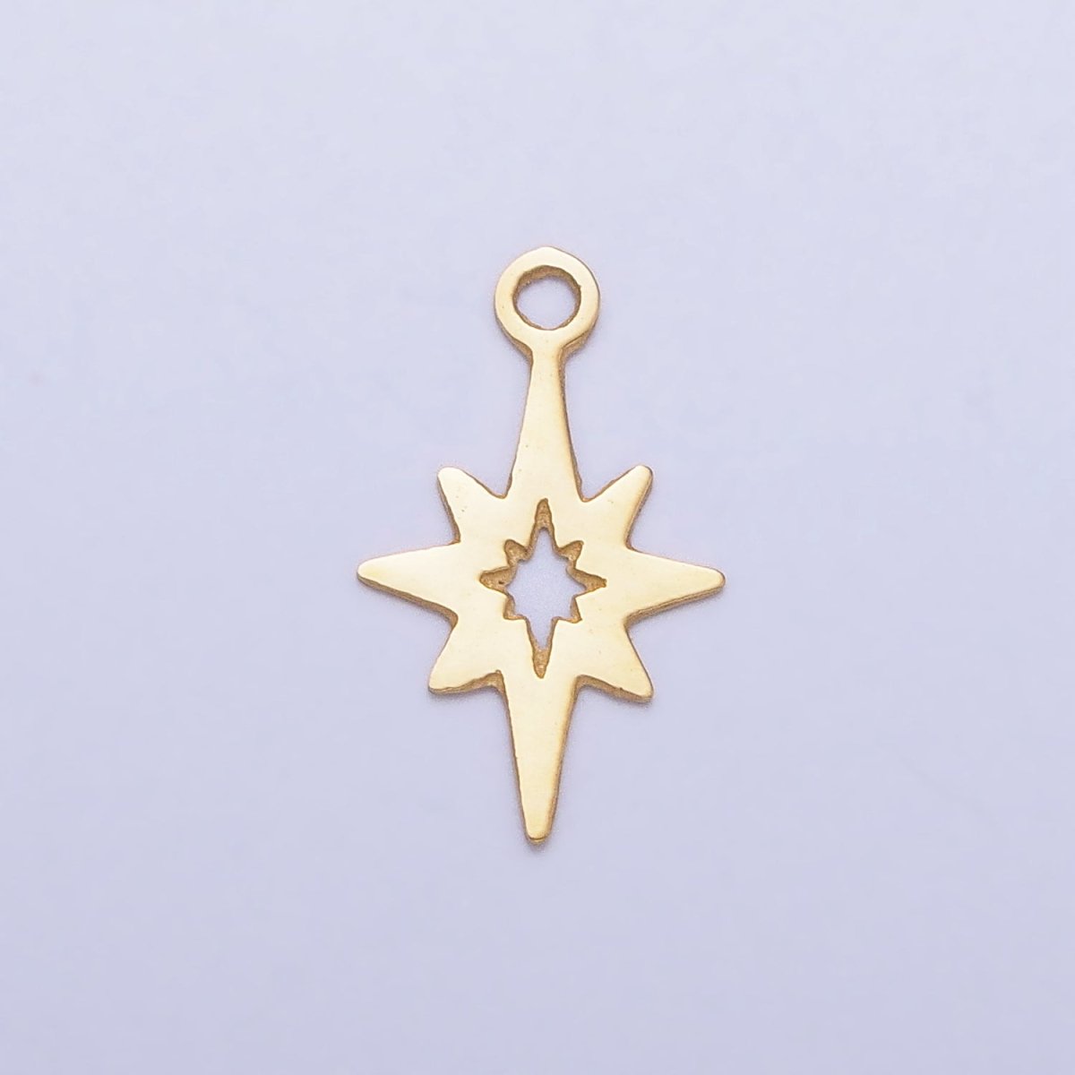 Stainless Steel Mini Open North Star Celestial Add-On Charm in Gold & Silver | P-902 - DLUXCA