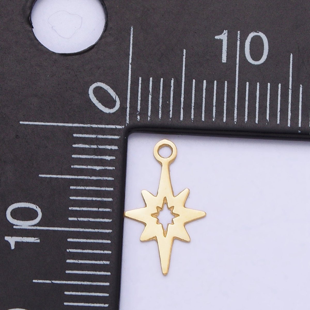 Stainless Steel Mini Open North Star Celestial Add-On Charm in Gold & Silver | P-902 - DLUXCA