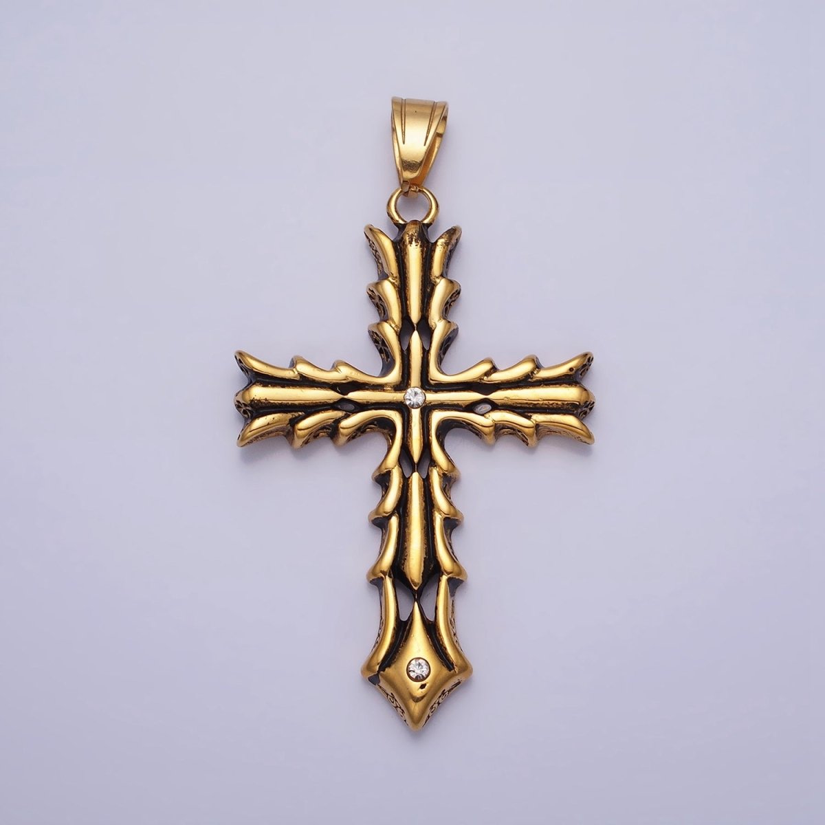 Stainless Steel Multiple Fleury Religious Cross Gold&Silver Pendant | P-1131 - DLUXCA