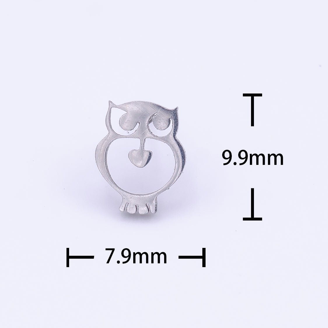 Stainless Steel Night Owl Minimalist Silver Studs Earrings | Y-246 - DLUXCA