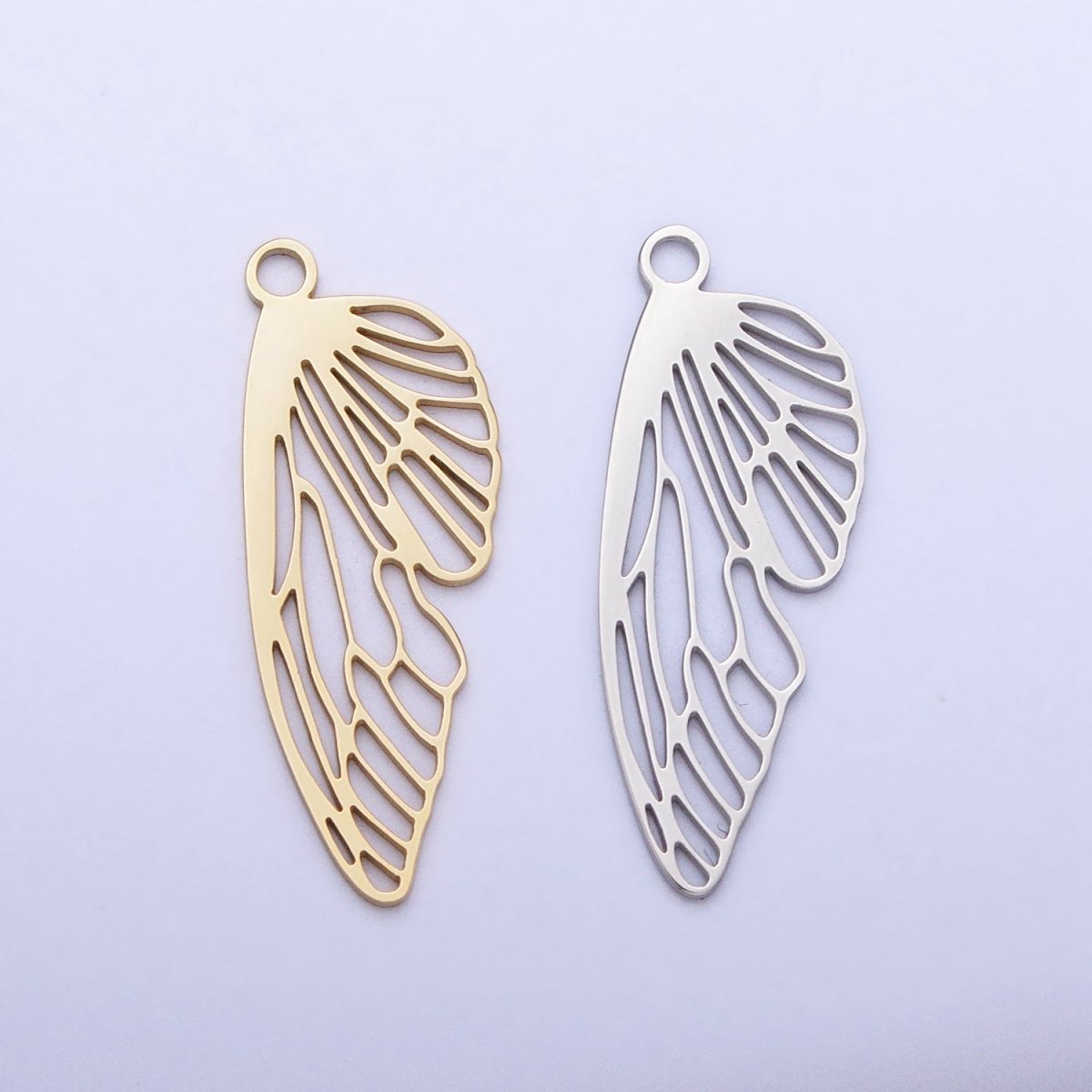 Stainless Steel Open Butterfly Mariposa Wings Open Charm in Gold & Silver | P-925 - DLUXCA