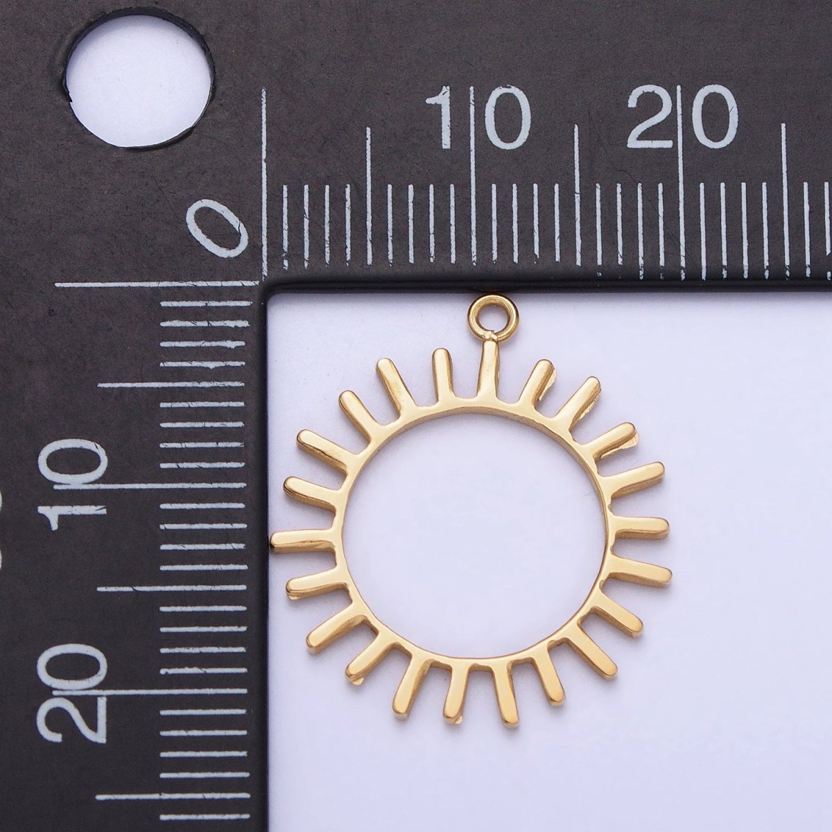 Stainless Steel Open Celestial Sun Geometric Add-On Charm in Gold & Silver | P-897 - DLUXCA