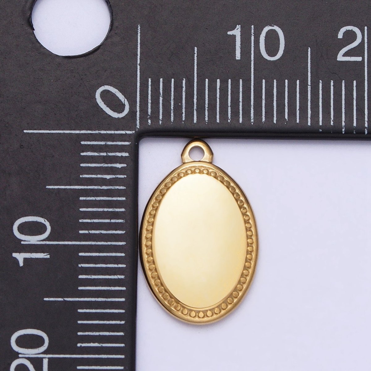 Stainless Steel Oval Oblong Minimalist Add-On Charm in Gold & Silver | P-906 - DLUXCA