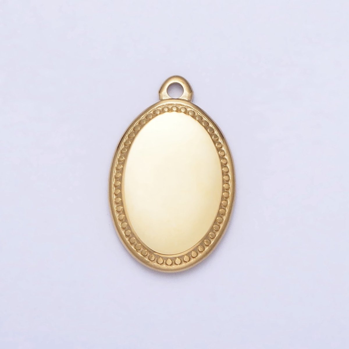 Stainless Steel Oval Oblong Minimalist Add-On Charm in Gold & Silver | P-906 - DLUXCA