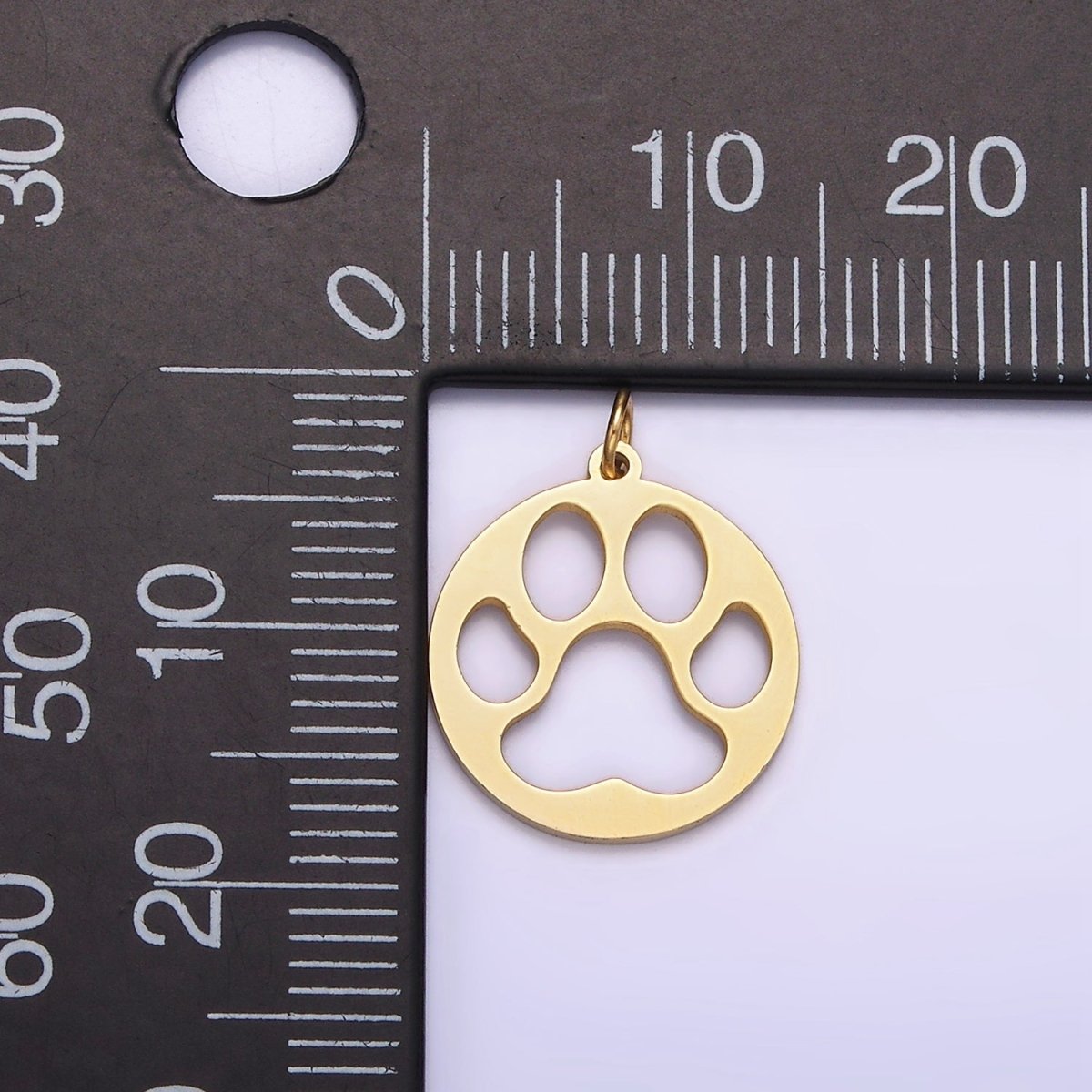 Stainless Steel Pawprint Animal Open Round Charm | P1237 - DLUXCA