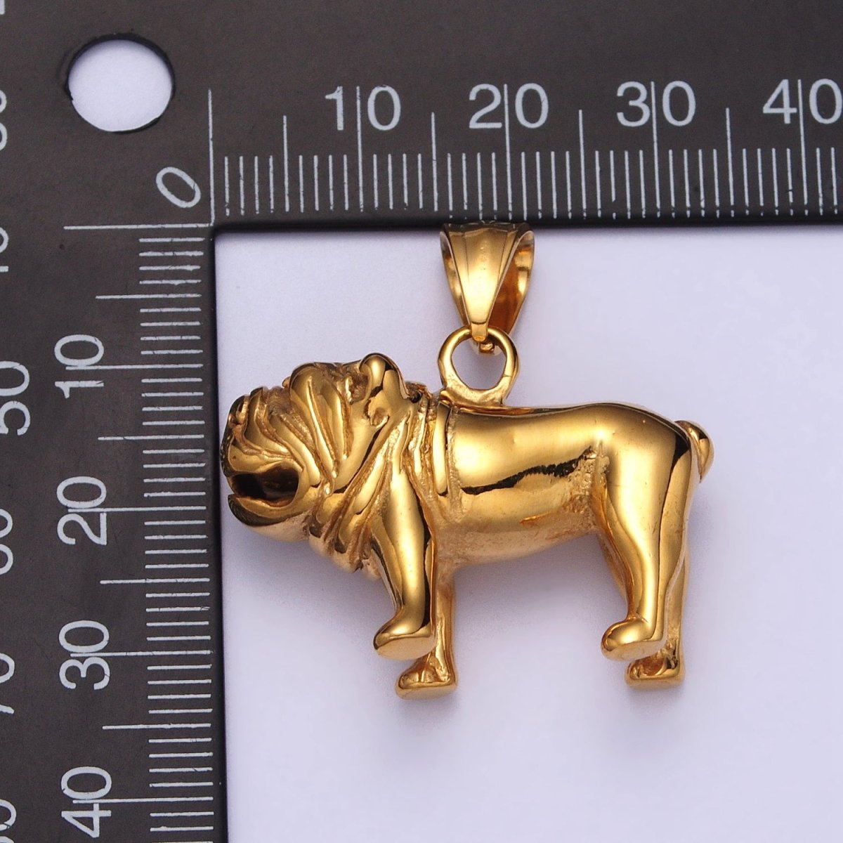 Stainless Steel Pet French Bulldog Pug Dog Pendant in Gold & Silver J-356 J-358 - DLUXCA