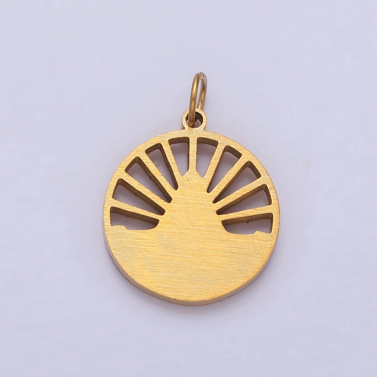 Stainless Steel Praying Hands Numerology 11:11 Sun Beam Round Charm in Silver & Gold | P-920 - DLUXCA