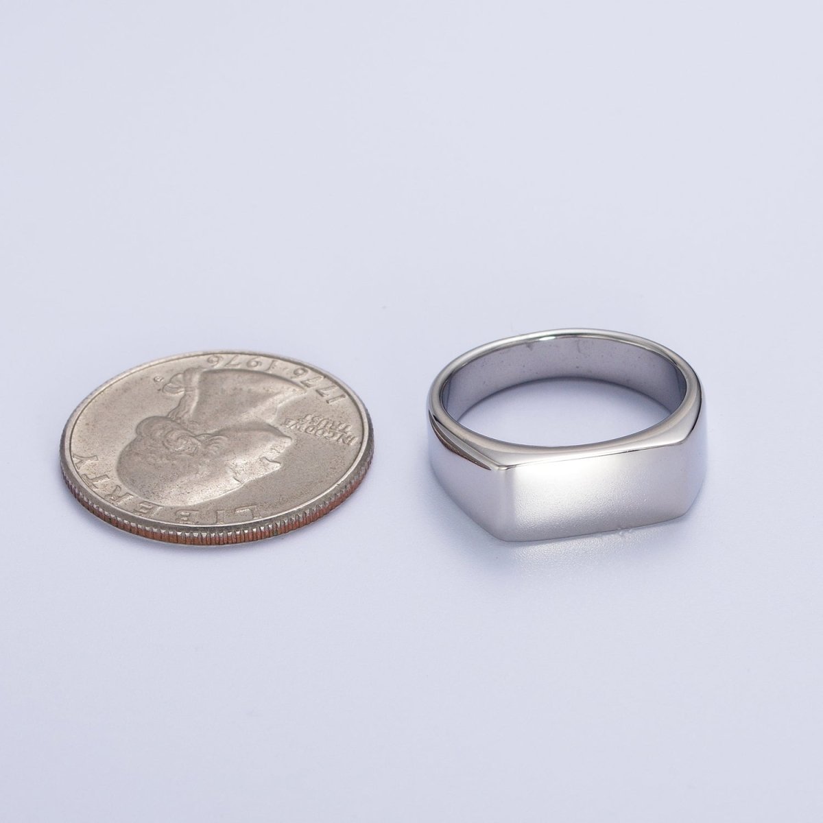 Stainless Steel Rectangular Bar Minimalist Gold, Silver Ring | O2019 O2020 O2021 O2022 - DLUXCA