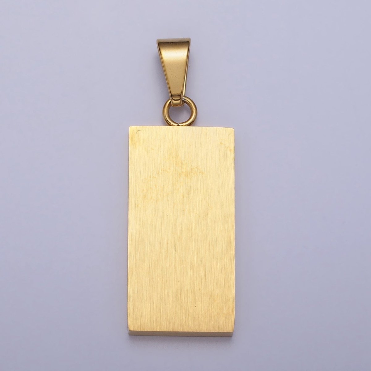 Stainless Steel Rectangular Black Matte Tag Pendant in Gold & Silver | P1100 - DLUXCA