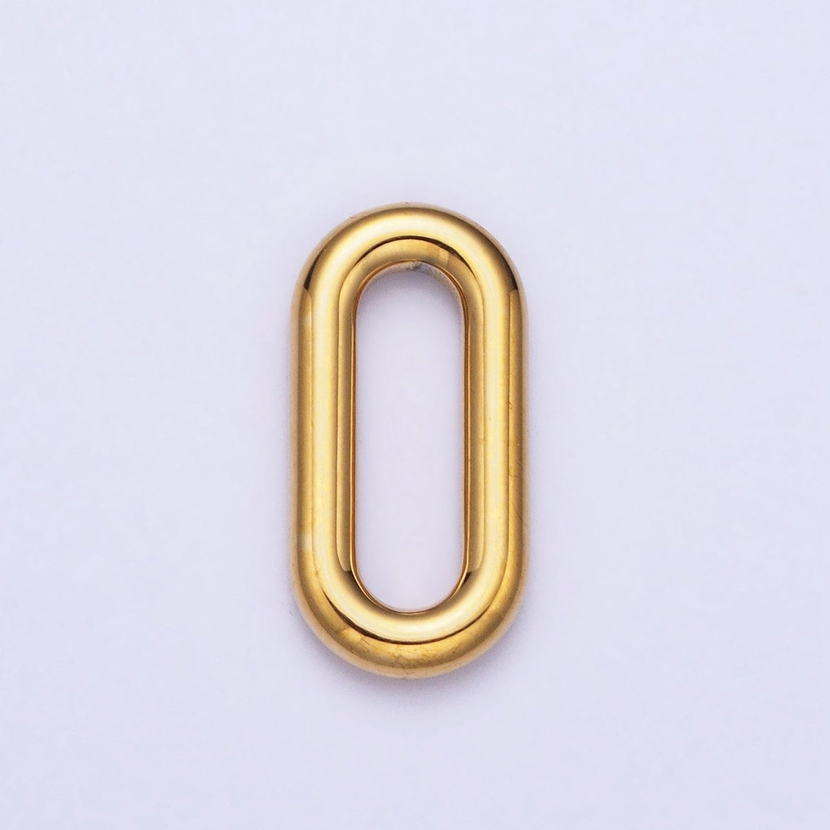 Stainless Steel Rectangular Oblong Paperclip Link Charm in Gold & Silver | P-903 - DLUXCA