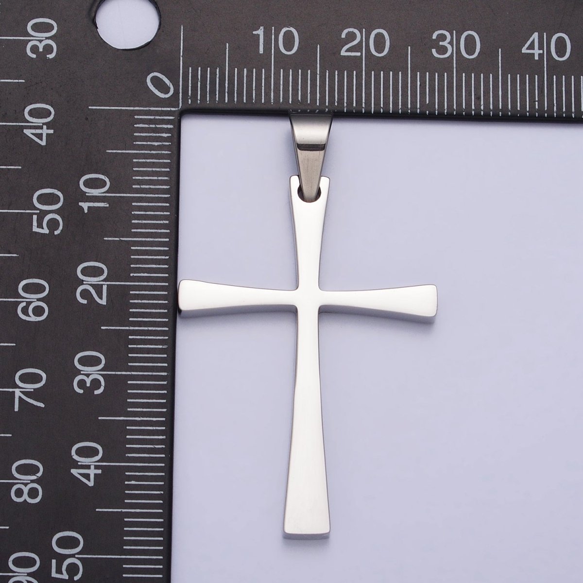 Stainless Steel Religious Curved Pattee Cross Pendant in Gold & Silver | P-1095 P-1096 - DLUXCA