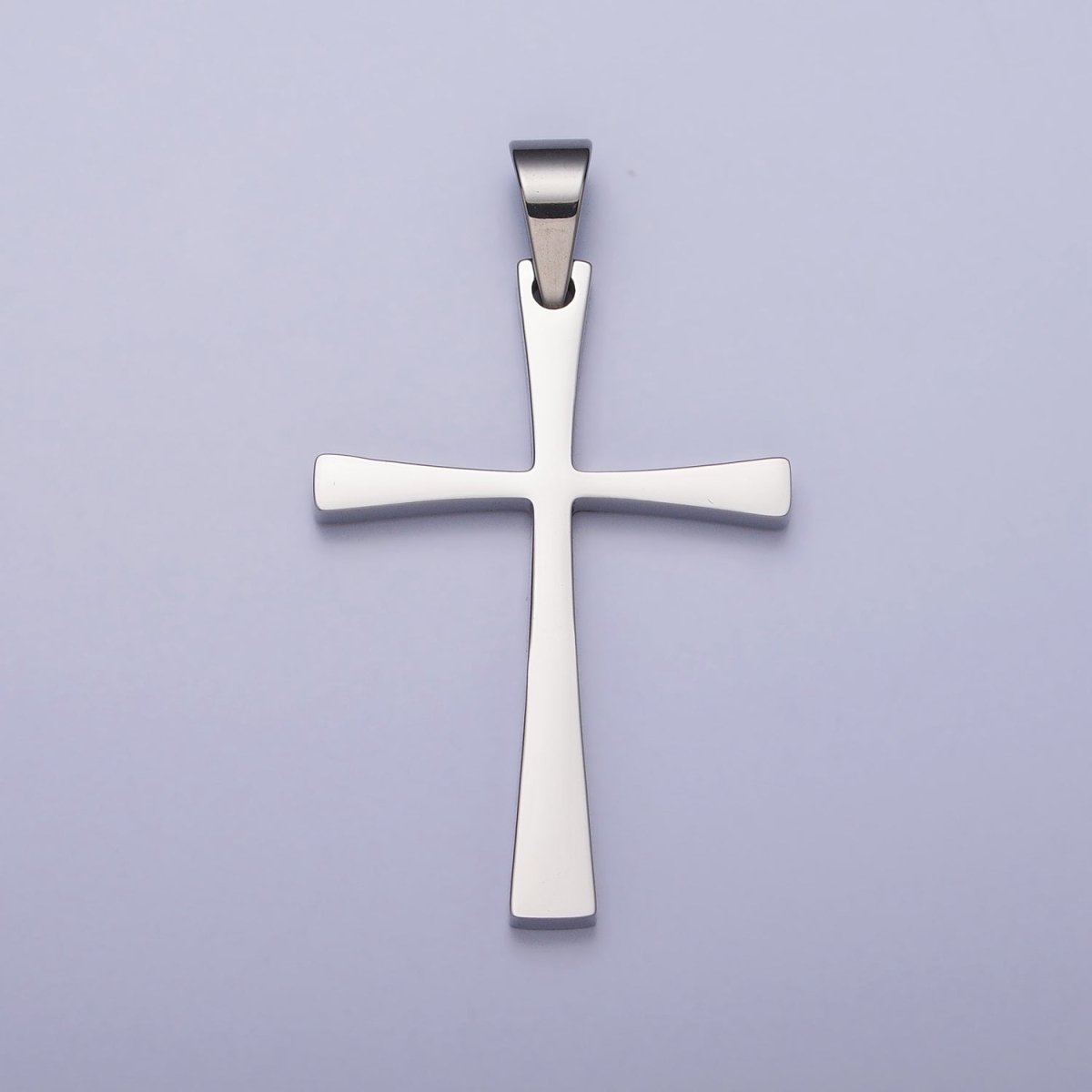 Stainless Steel Religious Curved Pattee Cross Pendant in Gold & Silver | P-1095 P-1096 - DLUXCA