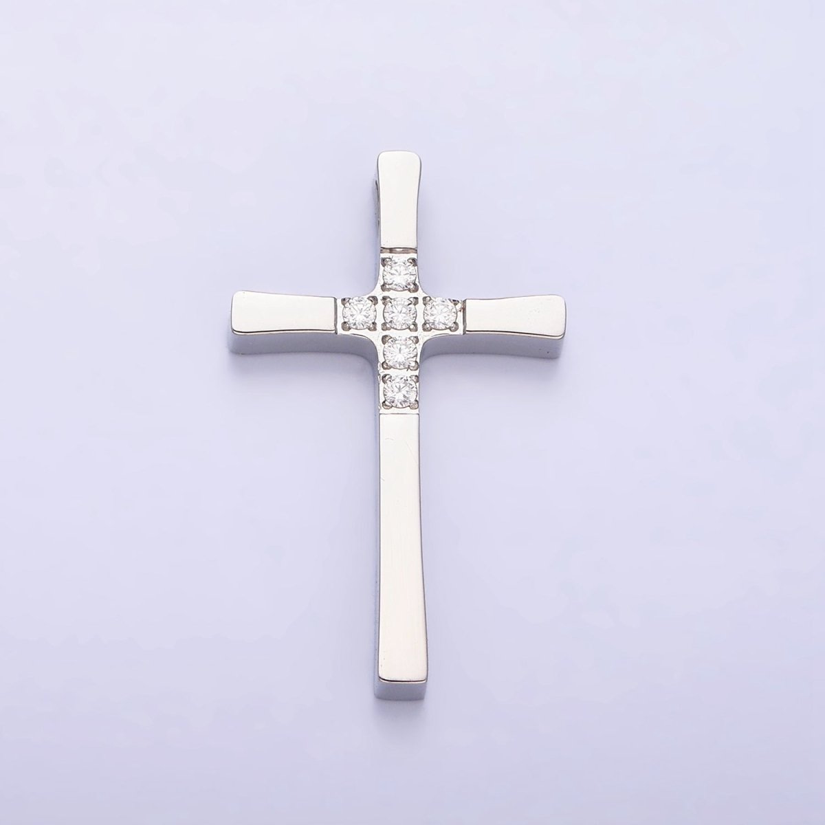 Stainless Steel Religious Curved Pattee Latin Cross Gold Pendant in Gold & Silver P-1138 - DLUXCA