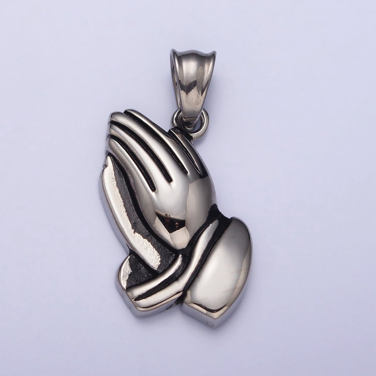 Stainless Steel Religious Prayer Hands Pendant in Gold & Silver P-1146 - DLUXCA