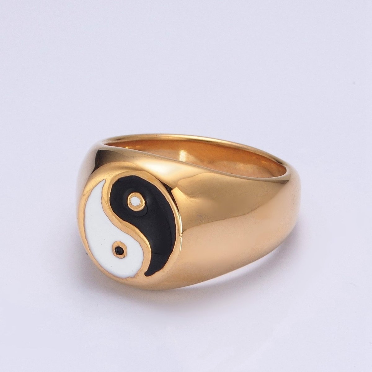 Stainless Steel Ring for Men Yin Yang Ring Signet Gold Silver Taiichi Ring Couple Ring S-057 ~ S-060 - DLUXCA