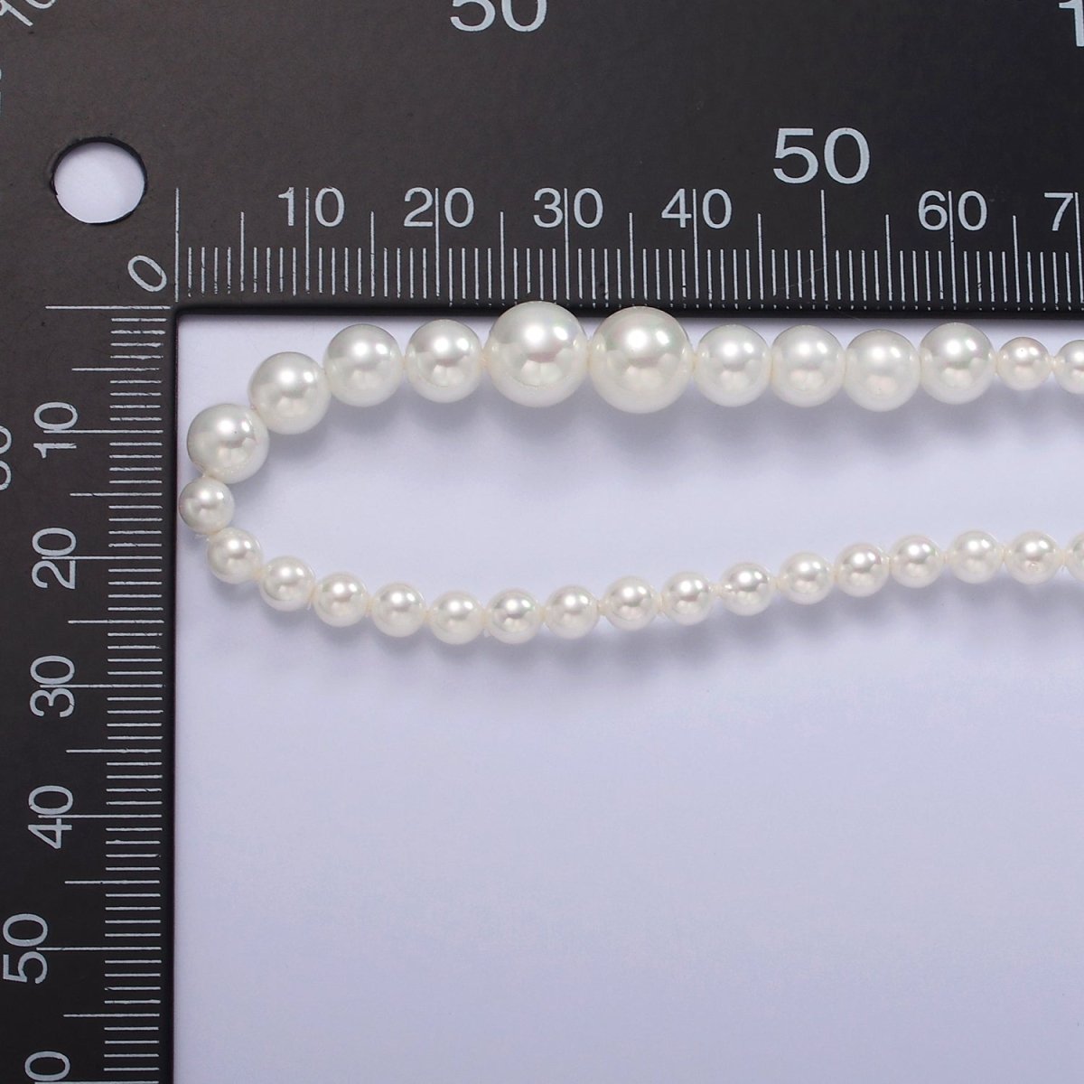 Stainless Steel Round Bubble Shell Pearl 18 Inch Layering Necklace w. Extender | WA-2319 Clearance Pricing - DLUXCA