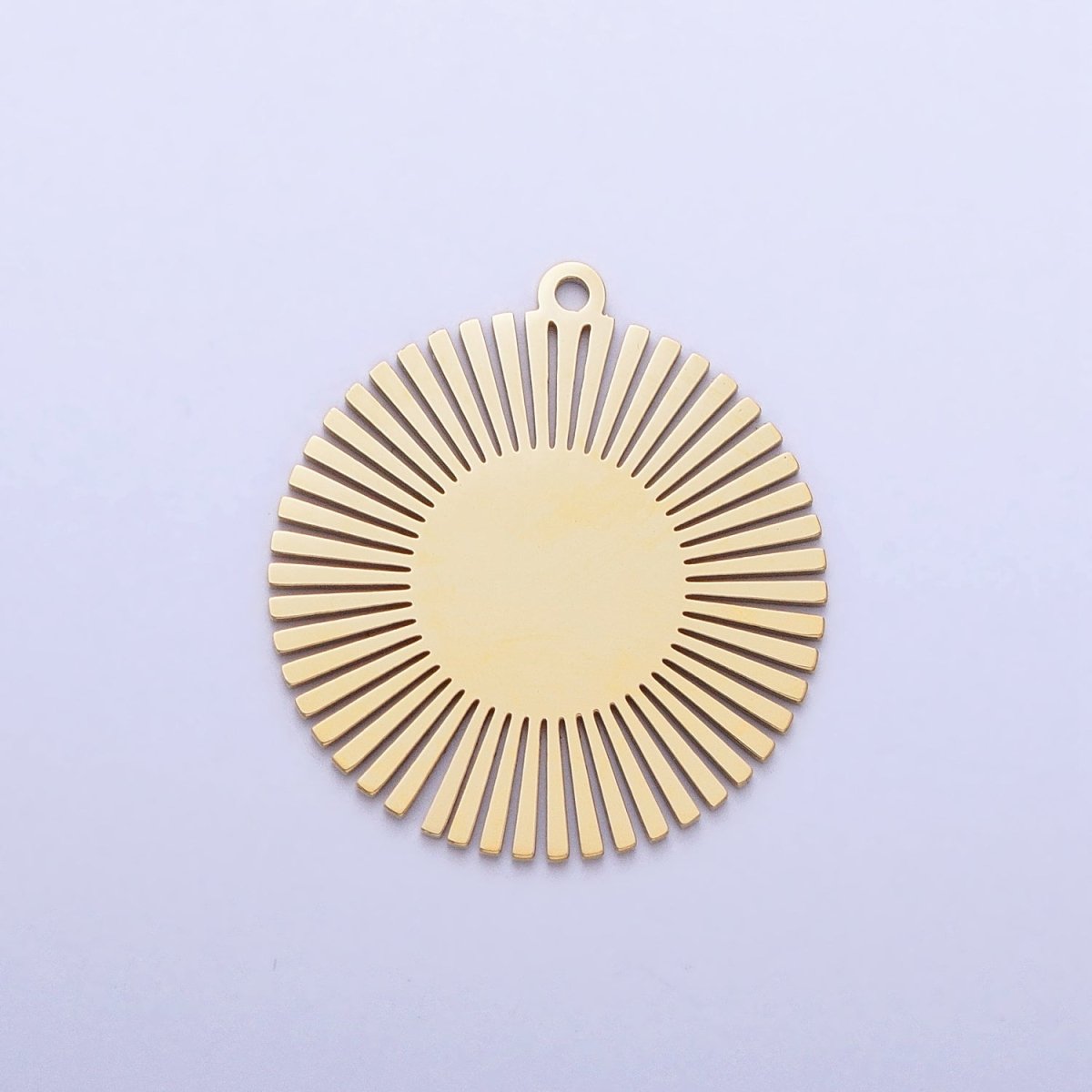 Stainless Steel Round Celestial Shining Sun Charm in Gold & Silver | P-908 - DLUXCA