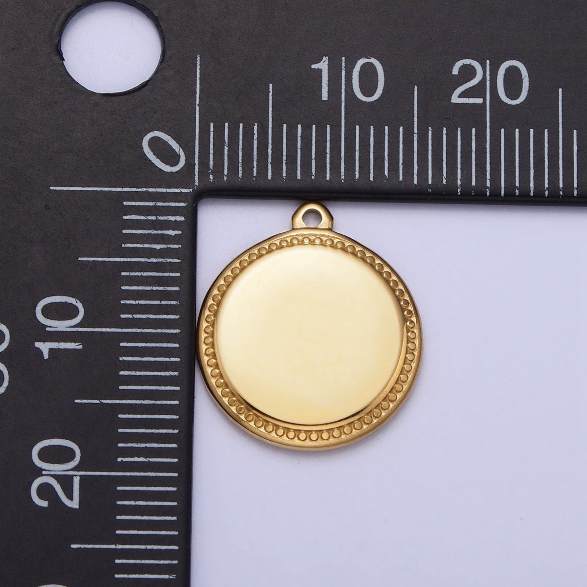 Stainless Steel Round Circular Minimalist Add-On Charm in Gold & Silver | P-904 - DLUXCA