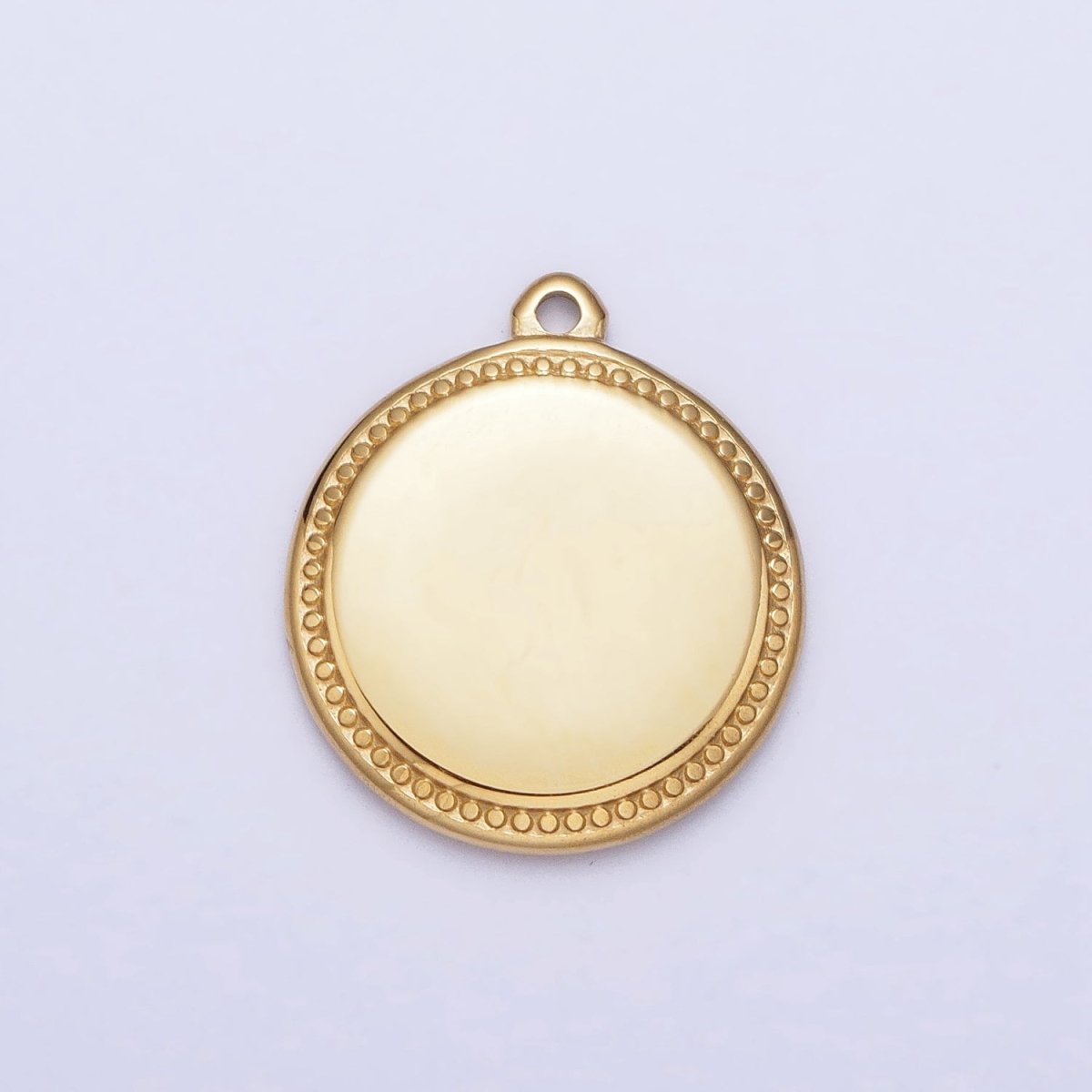 Stainless Steel Round Circular Minimalist Add-On Charm in Gold & Silver | P-904 - DLUXCA