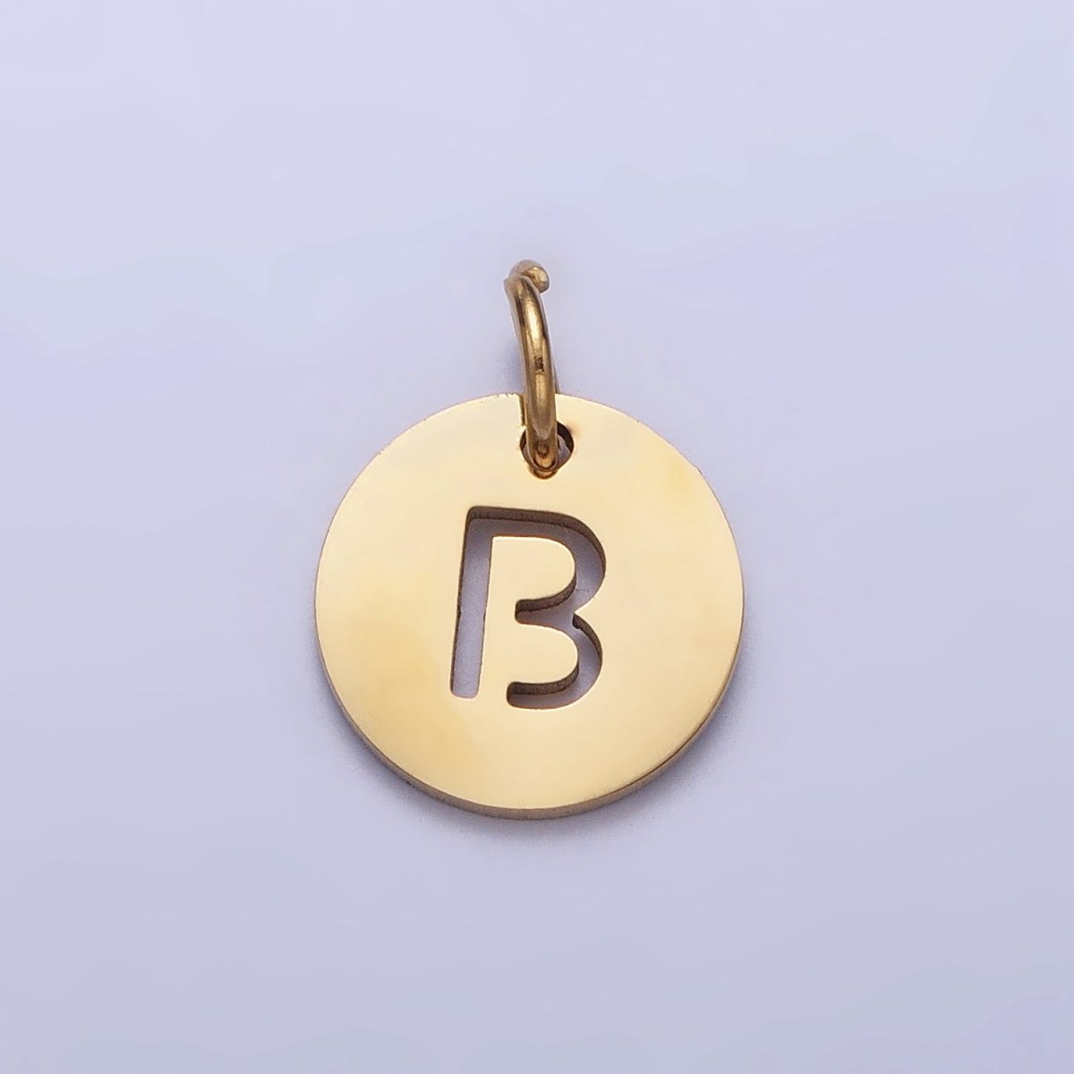 Stainless Steel Round Initial Alphabet Personalized Mini Add-On Charm in Gold | AD253 - AD278 - DLUXCA