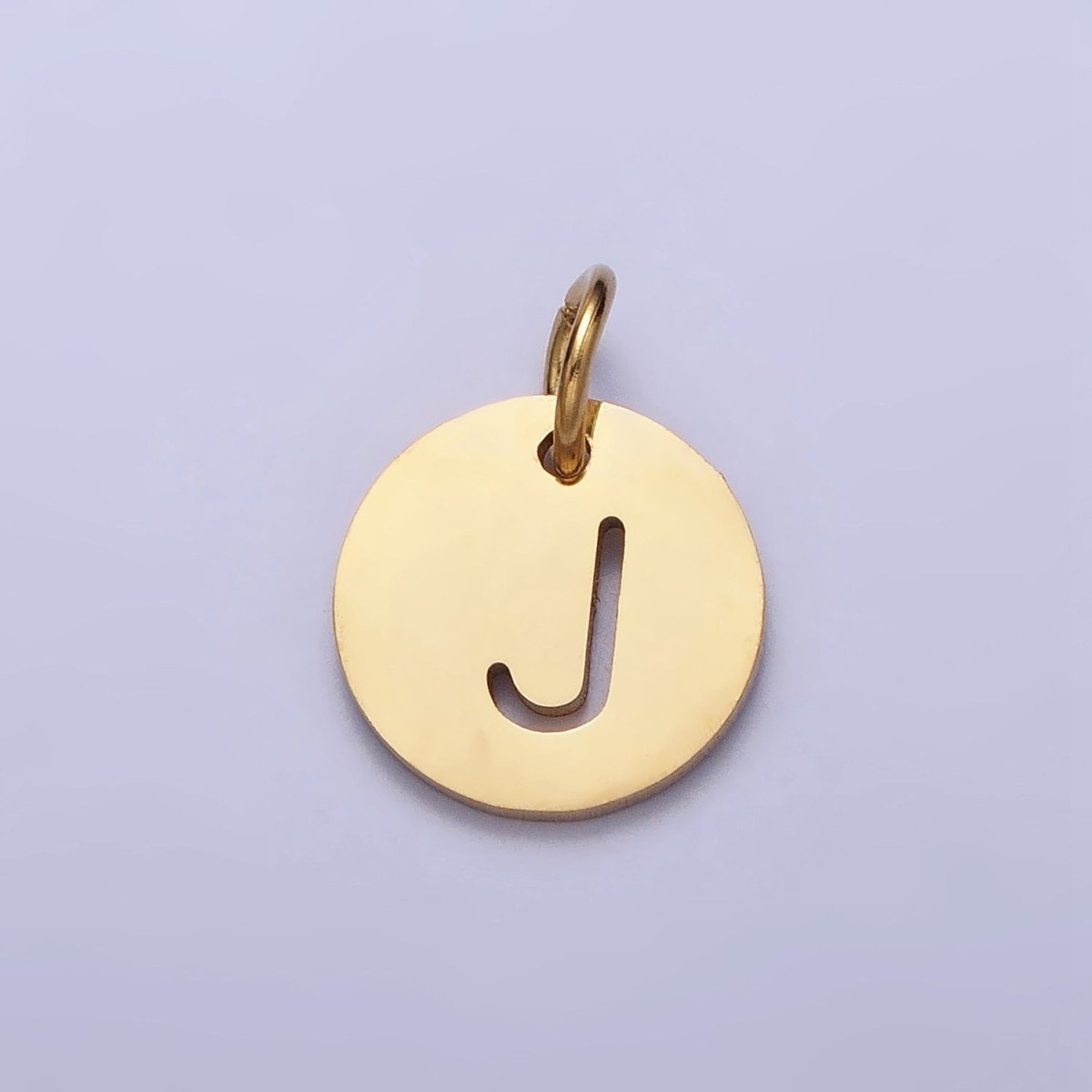 Stainless Steel Round Initial Alphabet Personalized Mini Add-On Charm in Gold | AD253 - AD278 - DLUXCA