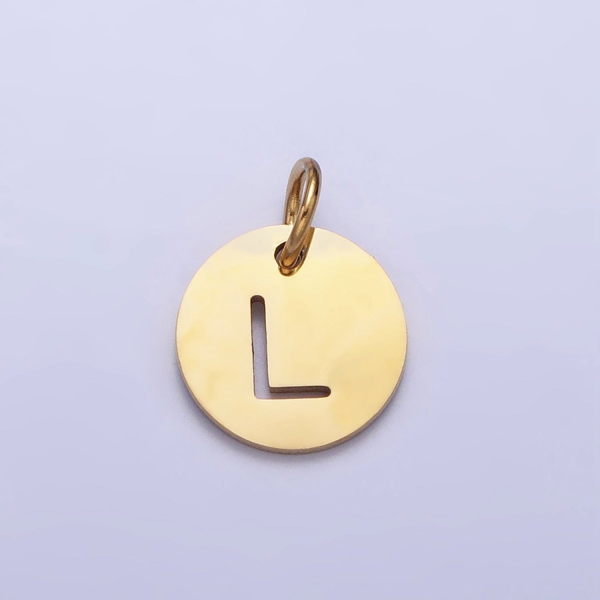 Stainless Steel Round Initial Alphabet Personalized Mini Add-On Charm in Gold | AD253 - AD278 - DLUXCA