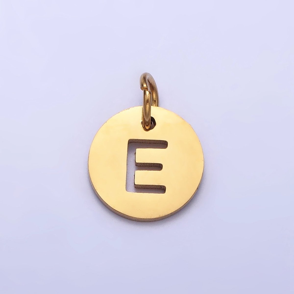 Stainless Steel Round Initial Alphabet Personalized Mini Add-On Charm in Gold | AD253 - AD278 - DLUXCA