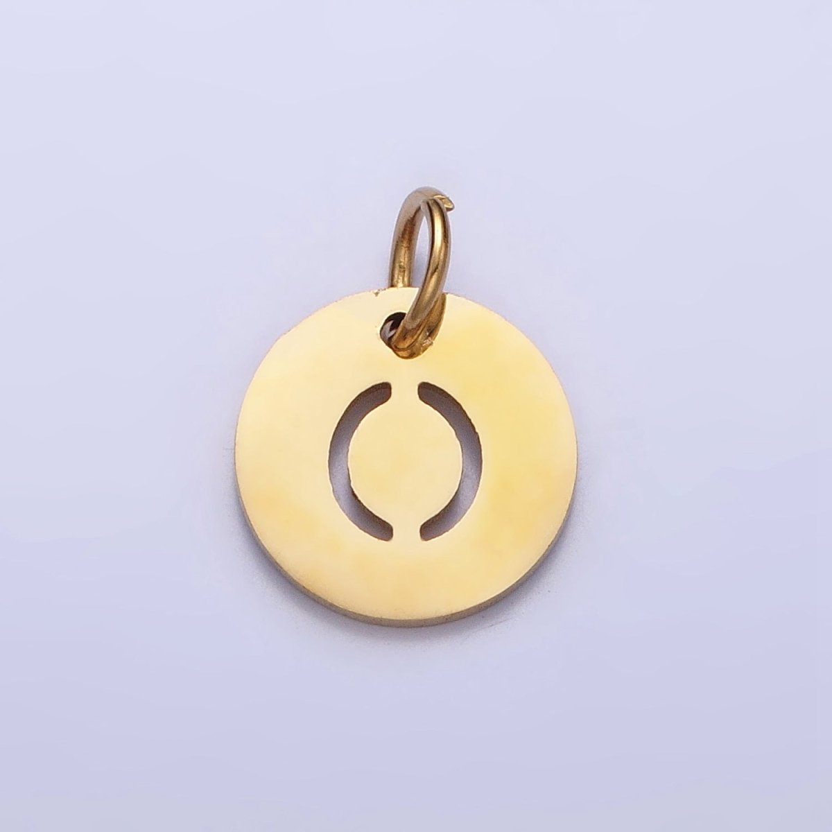 Stainless Steel Round Initial Alphabet Personalized Mini Add-On Charm in Gold | AD253 - AD278 - DLUXCA