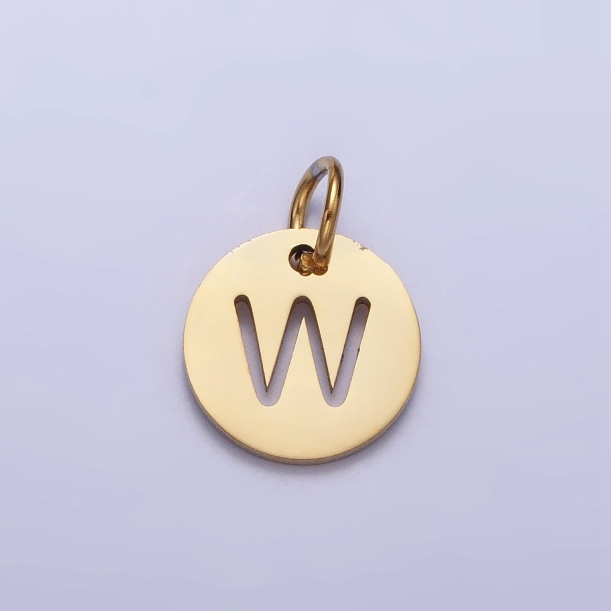 Stainless Steel Round Initial Alphabet Personalized Mini Add-On Charm in Gold | AD253 - AD278 - DLUXCA