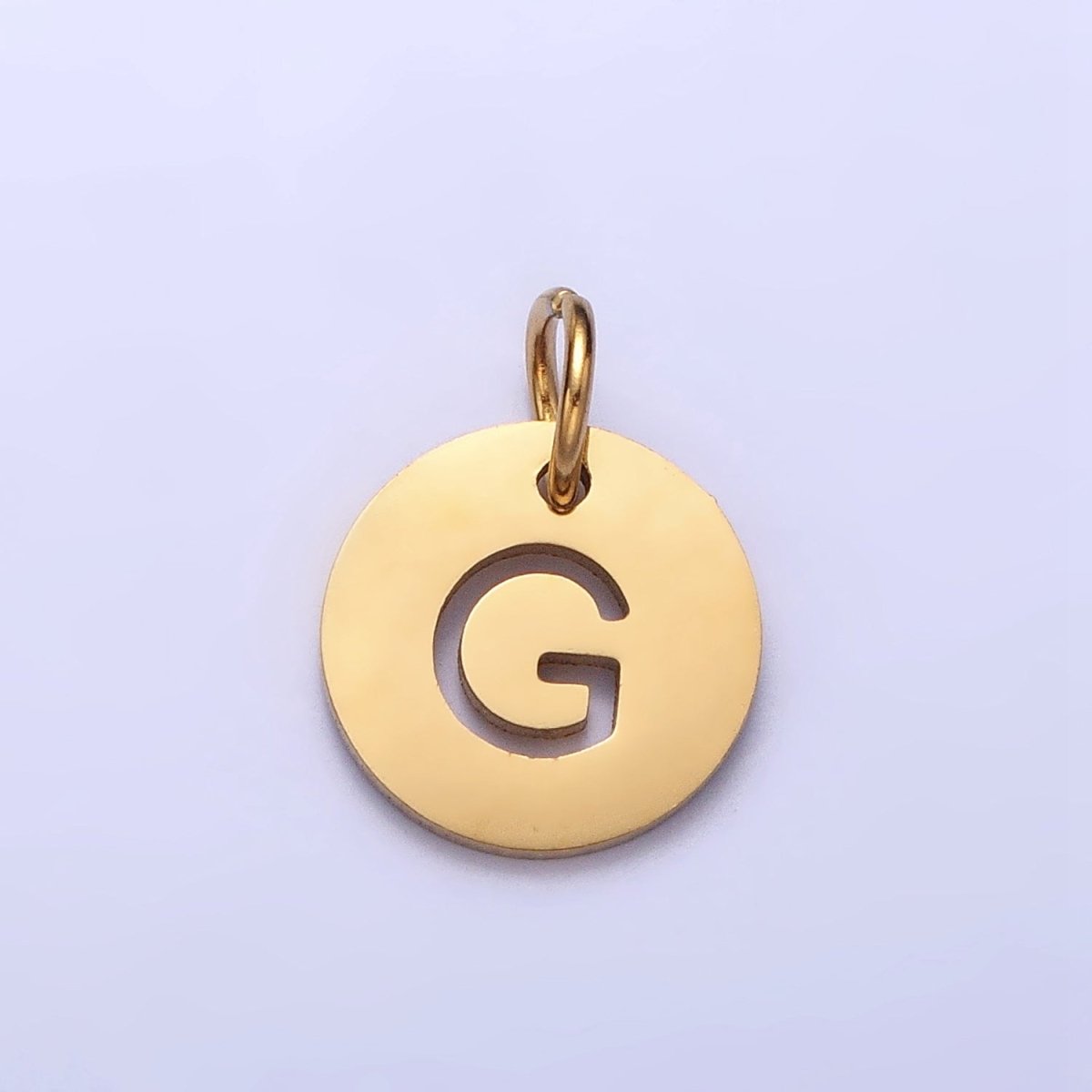 Stainless Steel Round Initial Alphabet Personalized Mini Add-On Charm in Gold | AD253 - AD278 - DLUXCA