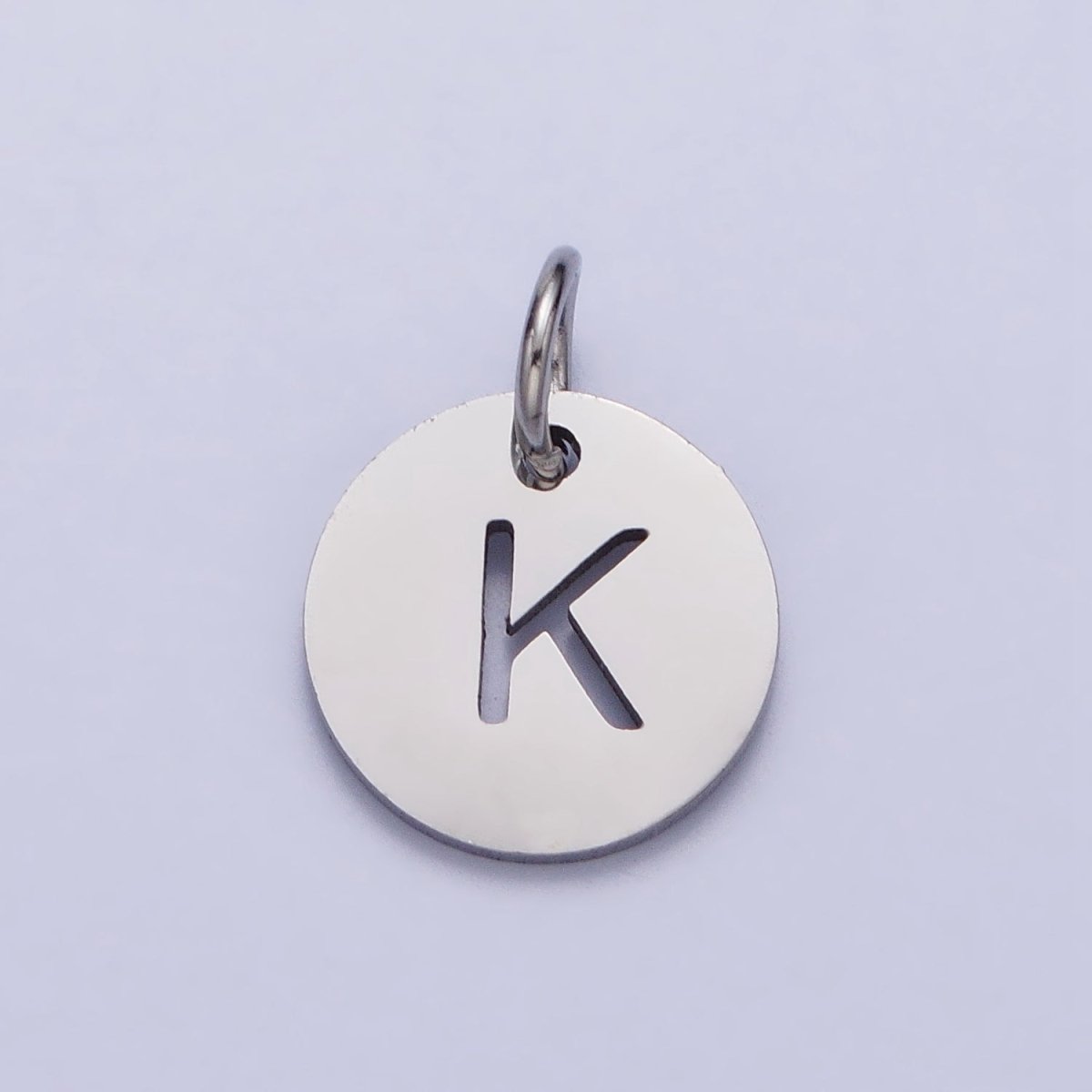 Stainless Steel Round Initial Alphabet Personalized Mini Add-On Charm in Silver | AD279 - AD304 - DLUXCA