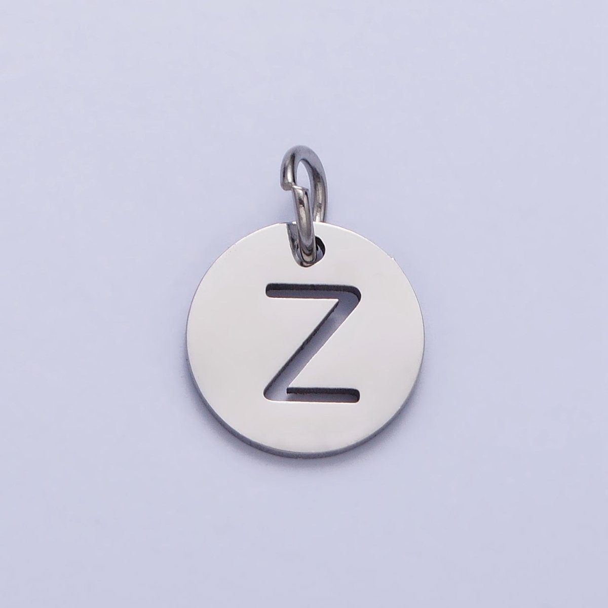 Stainless Steel Round Initial Alphabet Personalized Mini Add-On Charm in Silver | AD279 - AD304 - DLUXCA