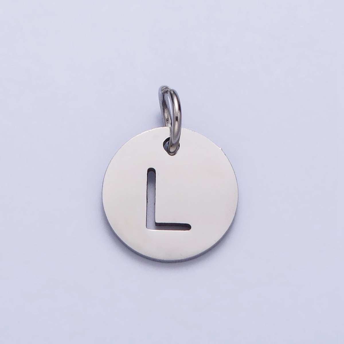 Stainless Steel Round Initial Alphabet Personalized Mini Add-On Charm in Silver | AD279 - AD304 - DLUXCA