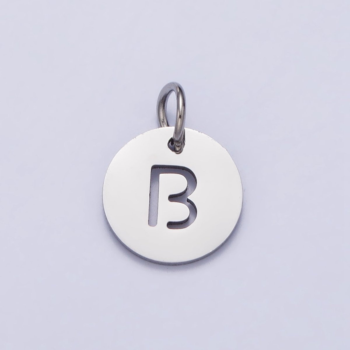 Stainless Steel Round Initial Alphabet Personalized Mini Add-On Charm in Silver | AD279 - AD304 - DLUXCA