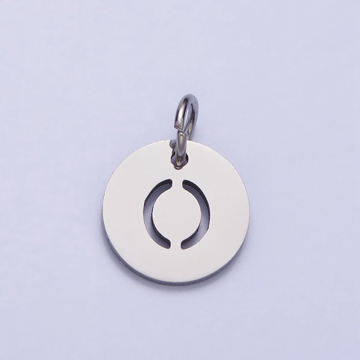 Stainless Steel Round Initial Alphabet Personalized Mini Add-On Charm in Silver | AD279 - AD304 - DLUXCA