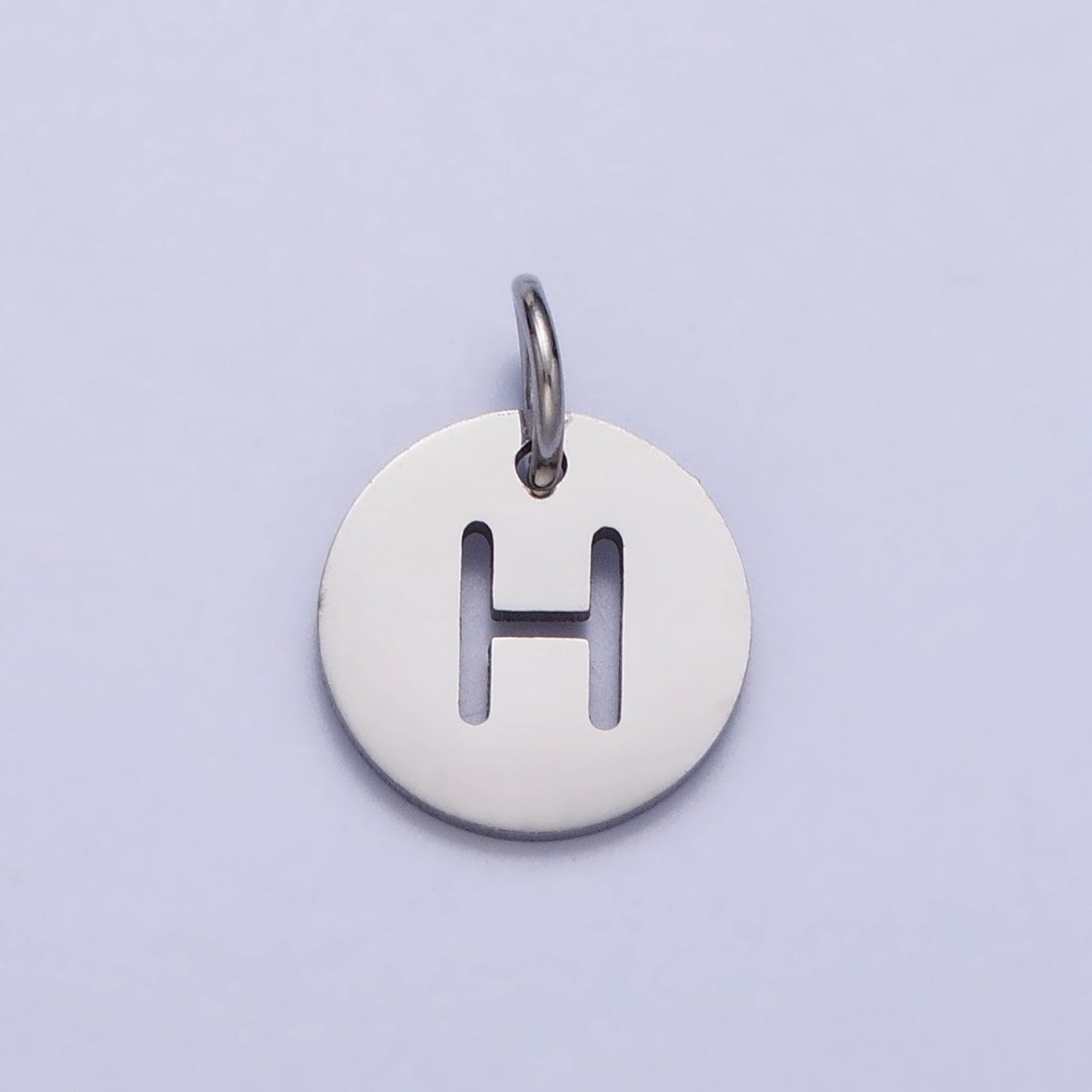 Stainless Steel Round Initial Alphabet Personalized Mini Add-On Charm in Silver | AD279 - AD304 - DLUXCA