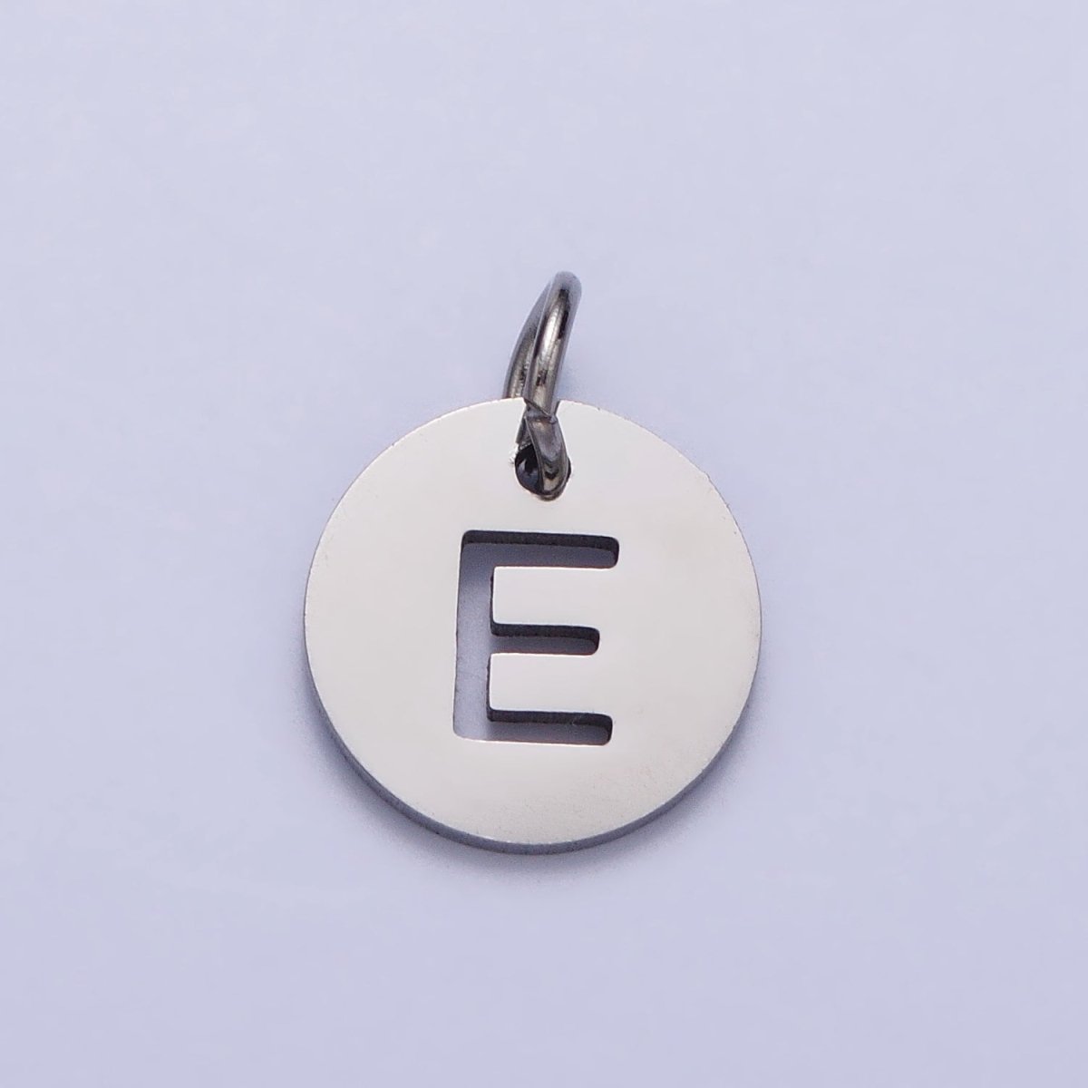 Stainless Steel Round Initial Alphabet Personalized Mini Add-On Charm in Silver | AD279 - AD304 - DLUXCA