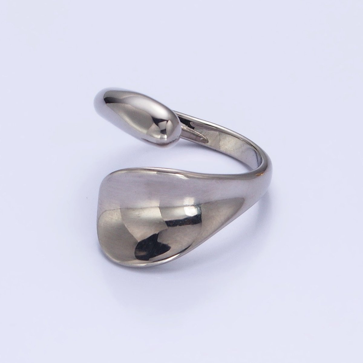 Stainless Steel Rounded Double Chubby Abstract Claw Band Ring in Gold & Silver | O-1741~O-1748 - DLUXCA