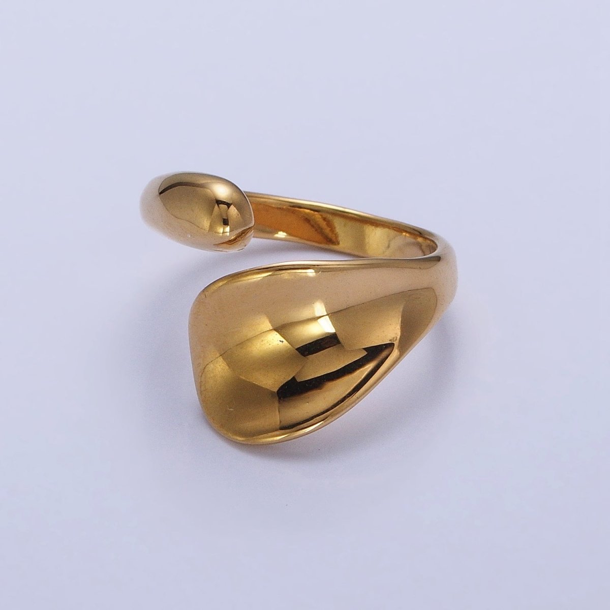 Stainless Steel Rounded Double Chubby Abstract Claw Band Ring in Gold & Silver | O-1741~O-1748 - DLUXCA
