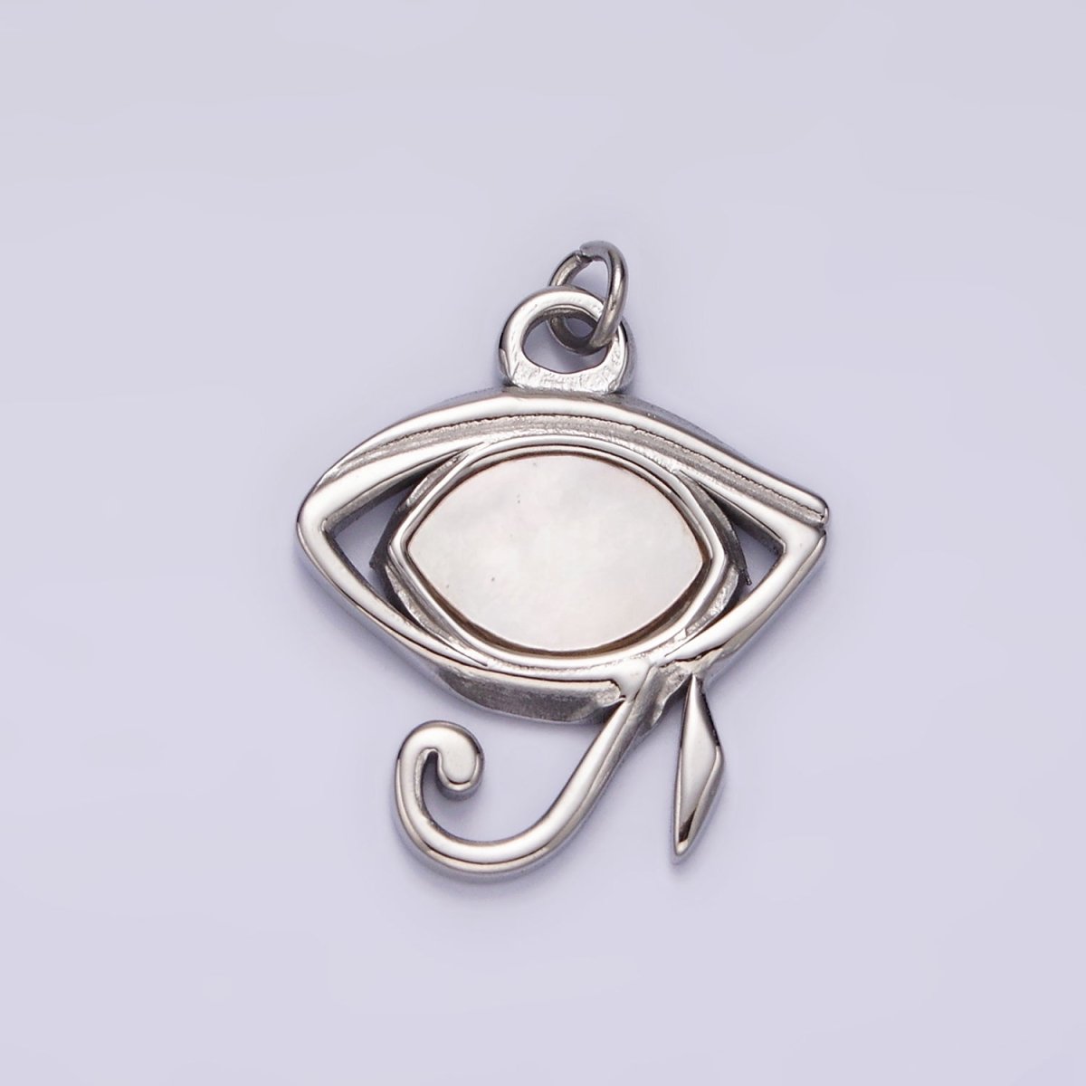 Stainless Steel Shell Pearl Egyptian Eye of Ra Charm in Gold & Silver | P1324 P1325 - DLUXCA
