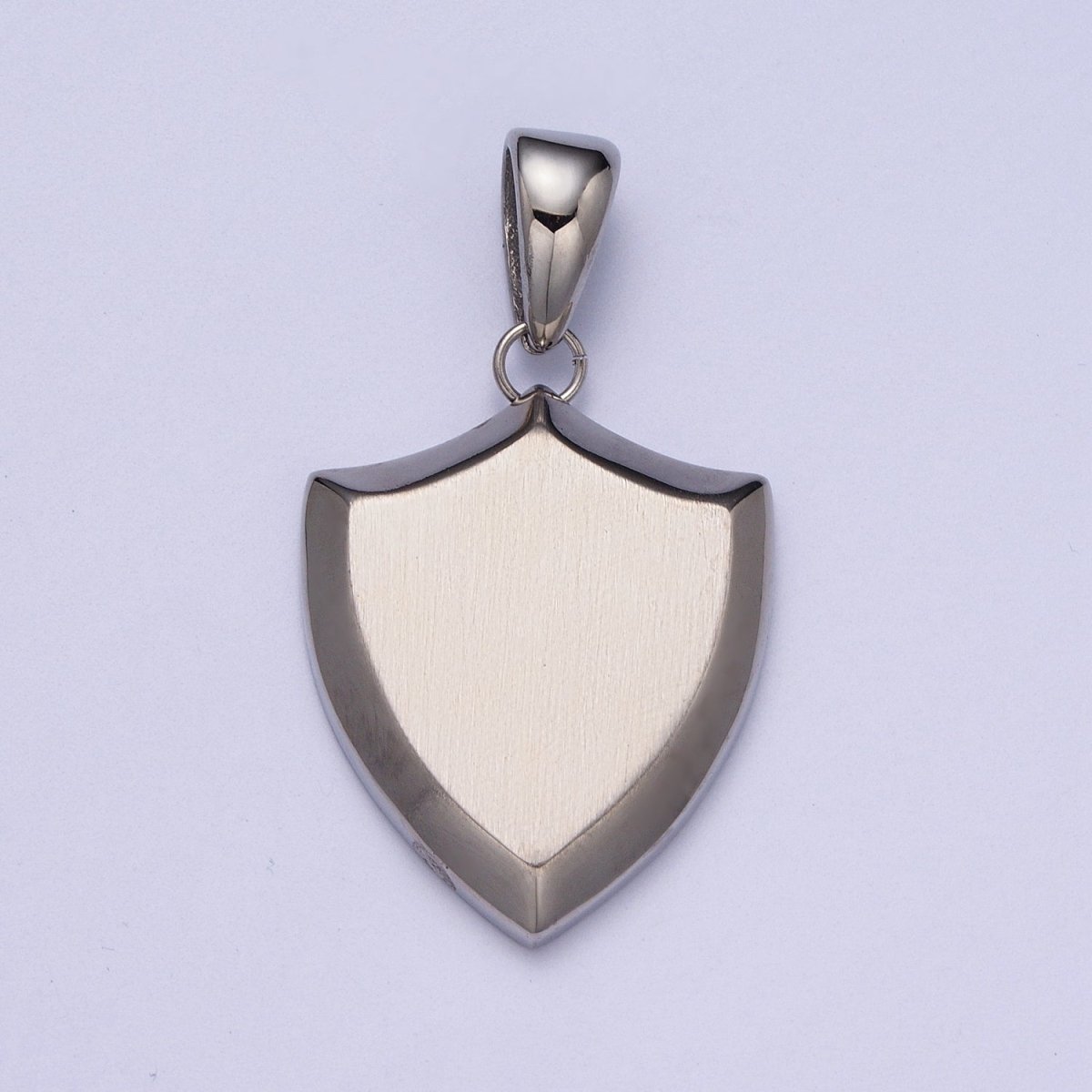 Stainless Steel Shield Engravable Geometric Pendant in Gold and Silver J-432 J-433 - DLUXCA